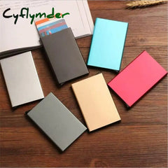 Cyflymder Anti-Theft Id Credit Card Holder Porte Carte Thin Aluminium Metal Wallets Pocket Case