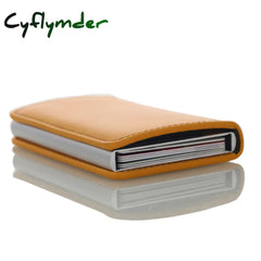 Cyflymder Antitheft Rfid Blocking Wallet Metal Credit Card Holder Automatic Elastic Vintage