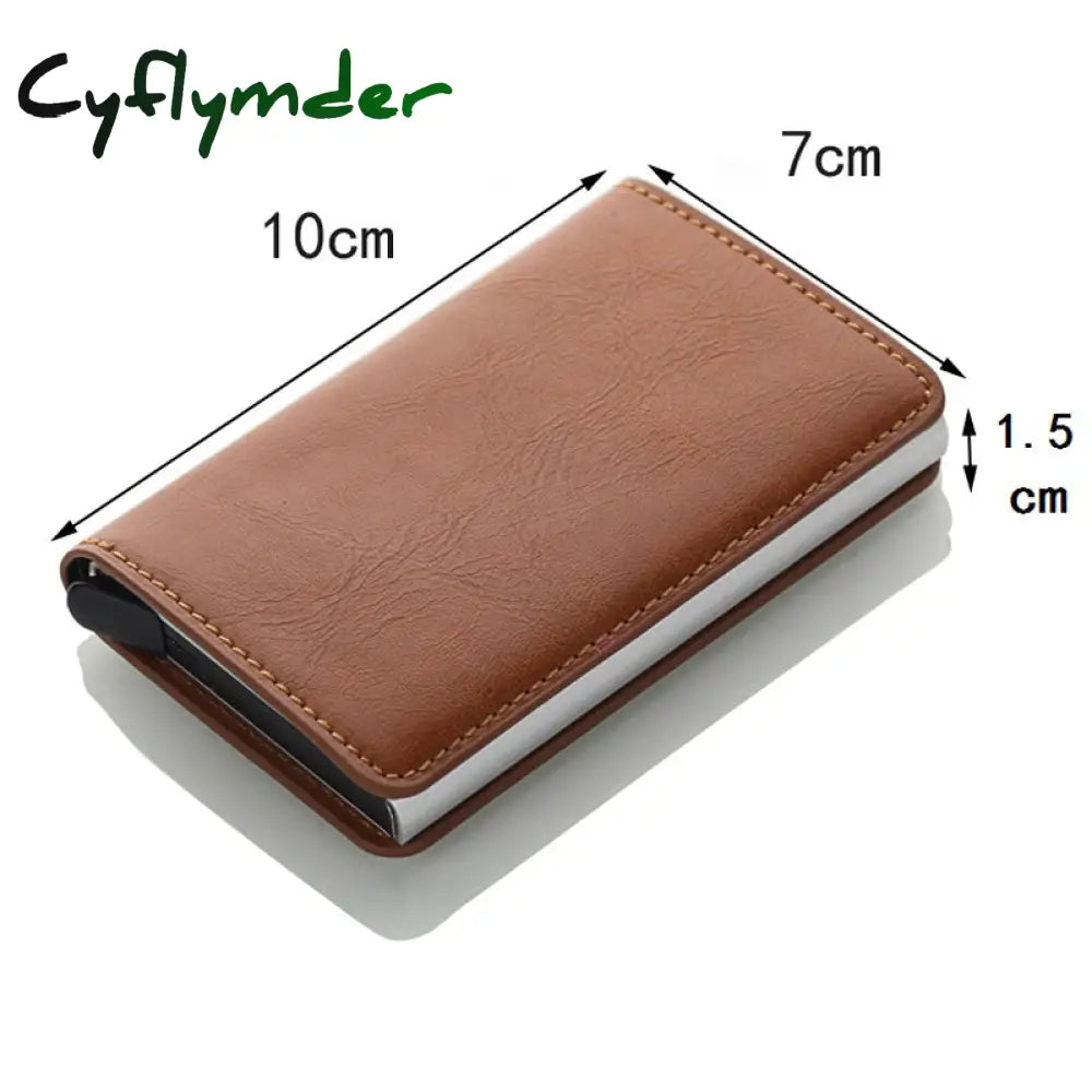 Cyflymder Antitheft Rfid Blocking Wallet Metal Credit Card Holder Automatic Elastic Vintage