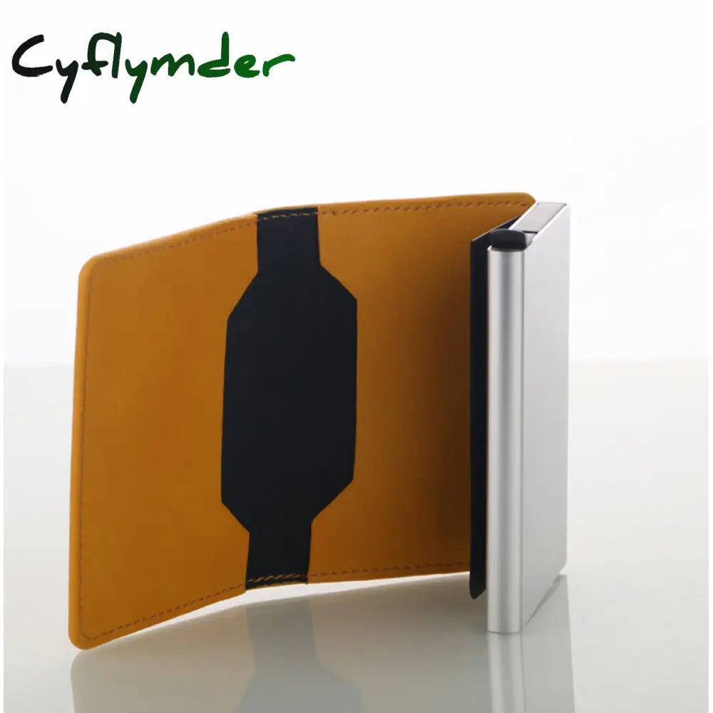 Cyflymder Antitheft Rfid Blocking Wallet Metal Credit Card Holder Automatic Elastic Vintage