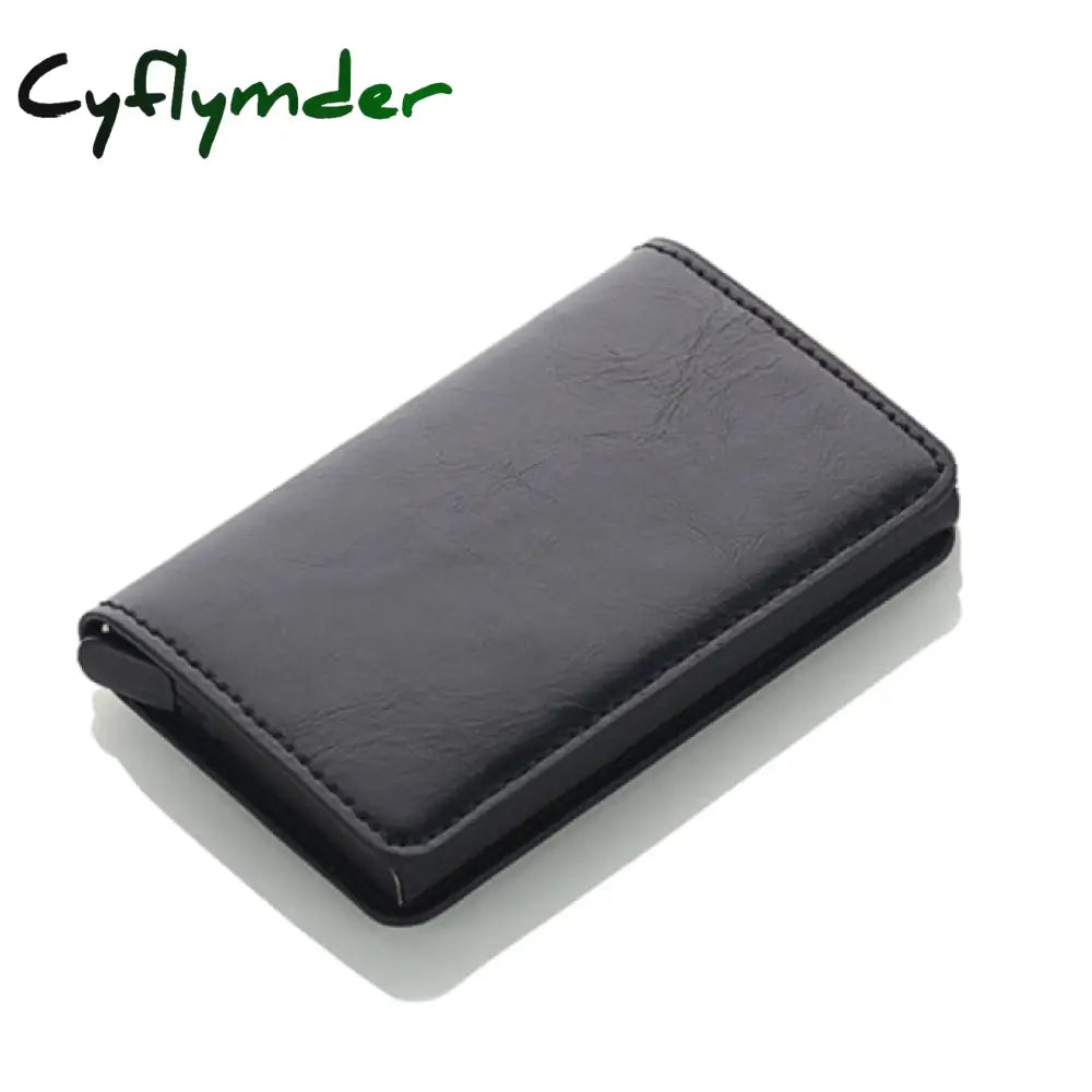 Cyflymder Antitheft Rfid Blocking Wallet Metal Credit Card Holder Automatic Elastic Vintage