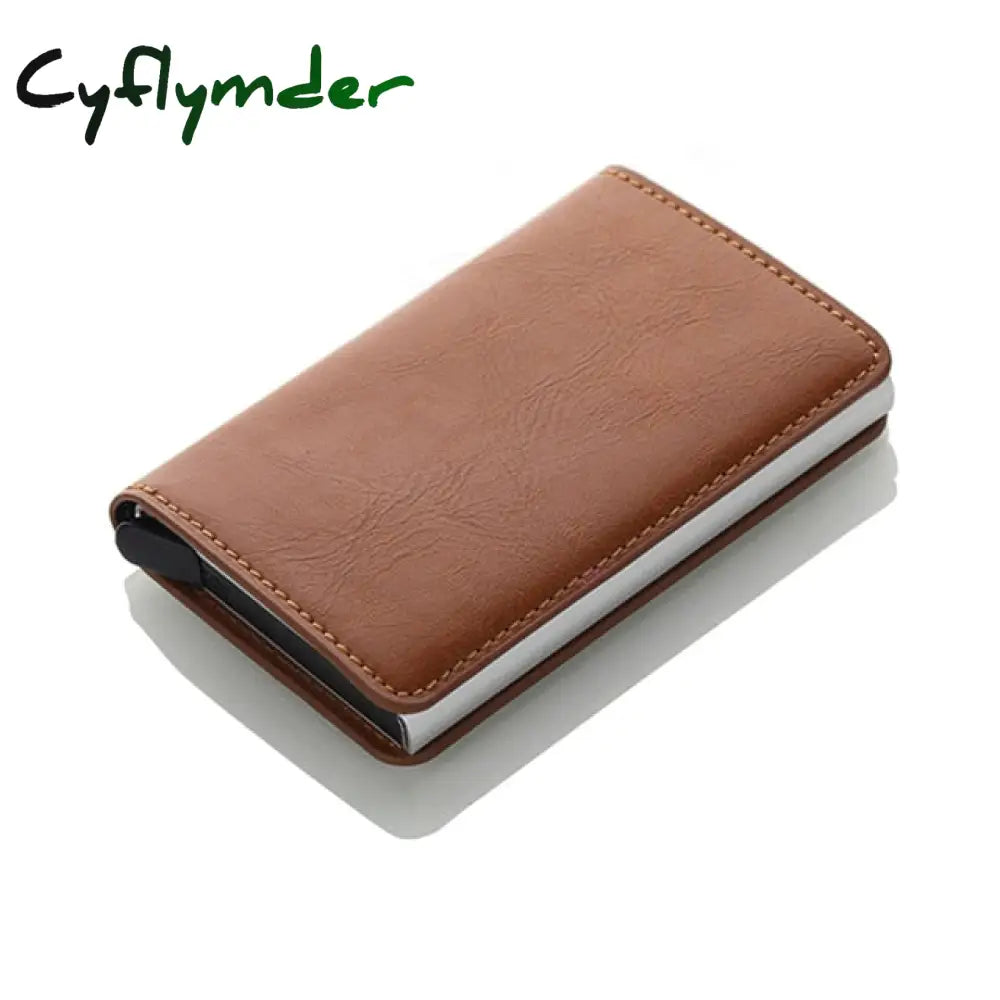 Cyflymder Antitheft Rfid Blocking Wallet Metal Credit Card Holder Automatic Elastic Vintage