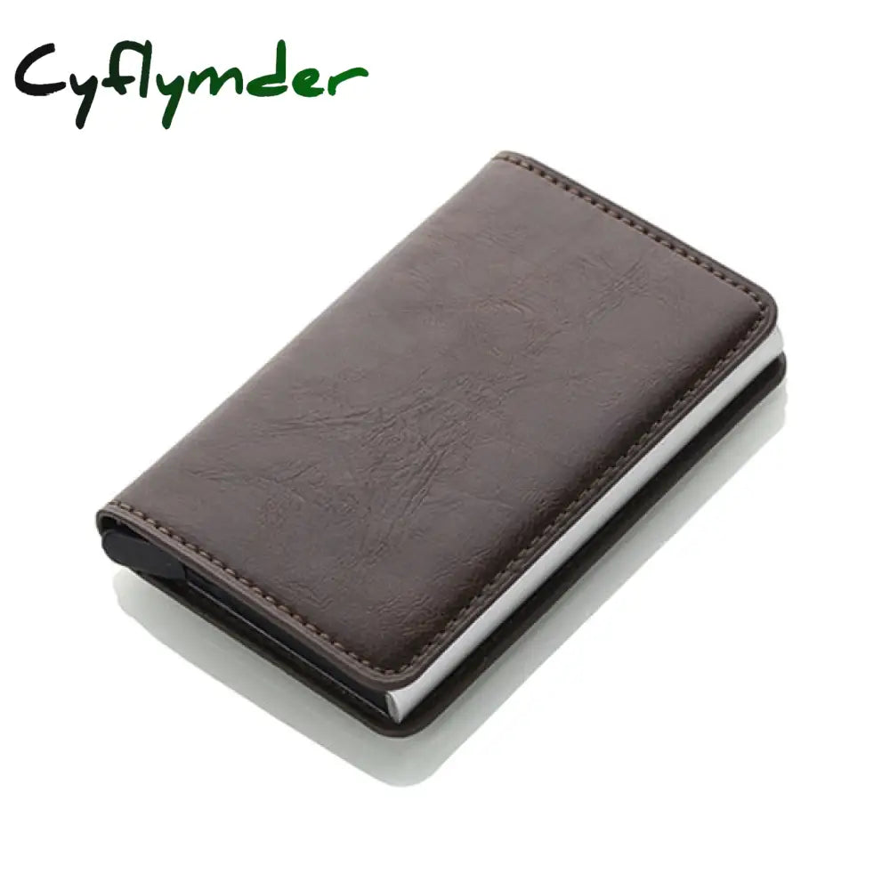 Cyflymder Antitheft Rfid Blocking Wallet Metal Credit Card Holder Automatic Elastic Vintage