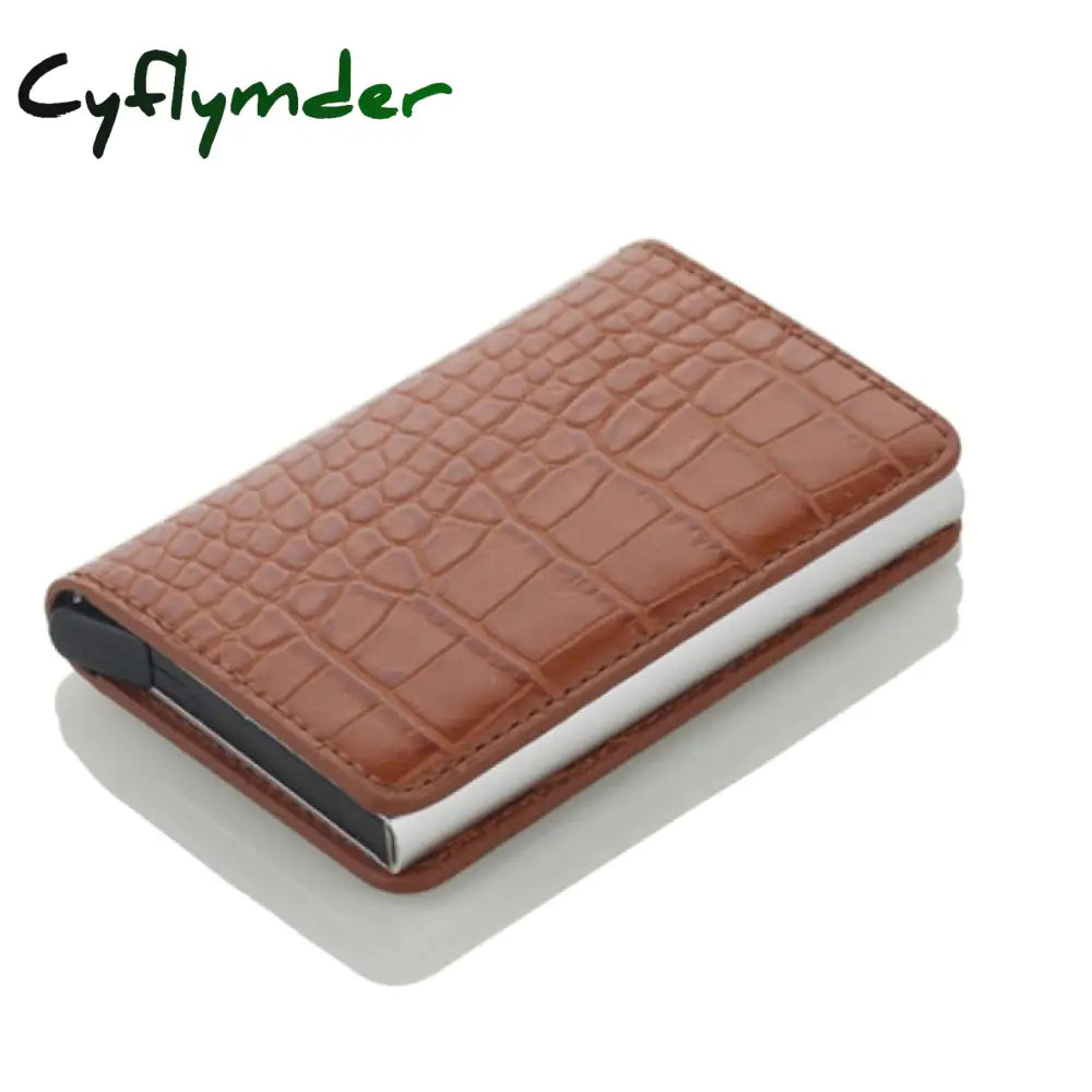 Cyflymder Antitheft Rfid Blocking Wallet Metal Credit Card Holder Automatic Elastic Vintage