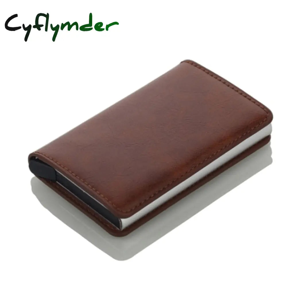 Cyflymder Antitheft Rfid Blocking Wallet Metal Credit Card Holder Automatic Elastic Vintage