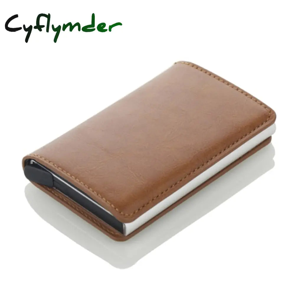 Cyflymder Antitheft Rfid Blocking Wallet Metal Credit Card Holder Automatic Elastic Vintage