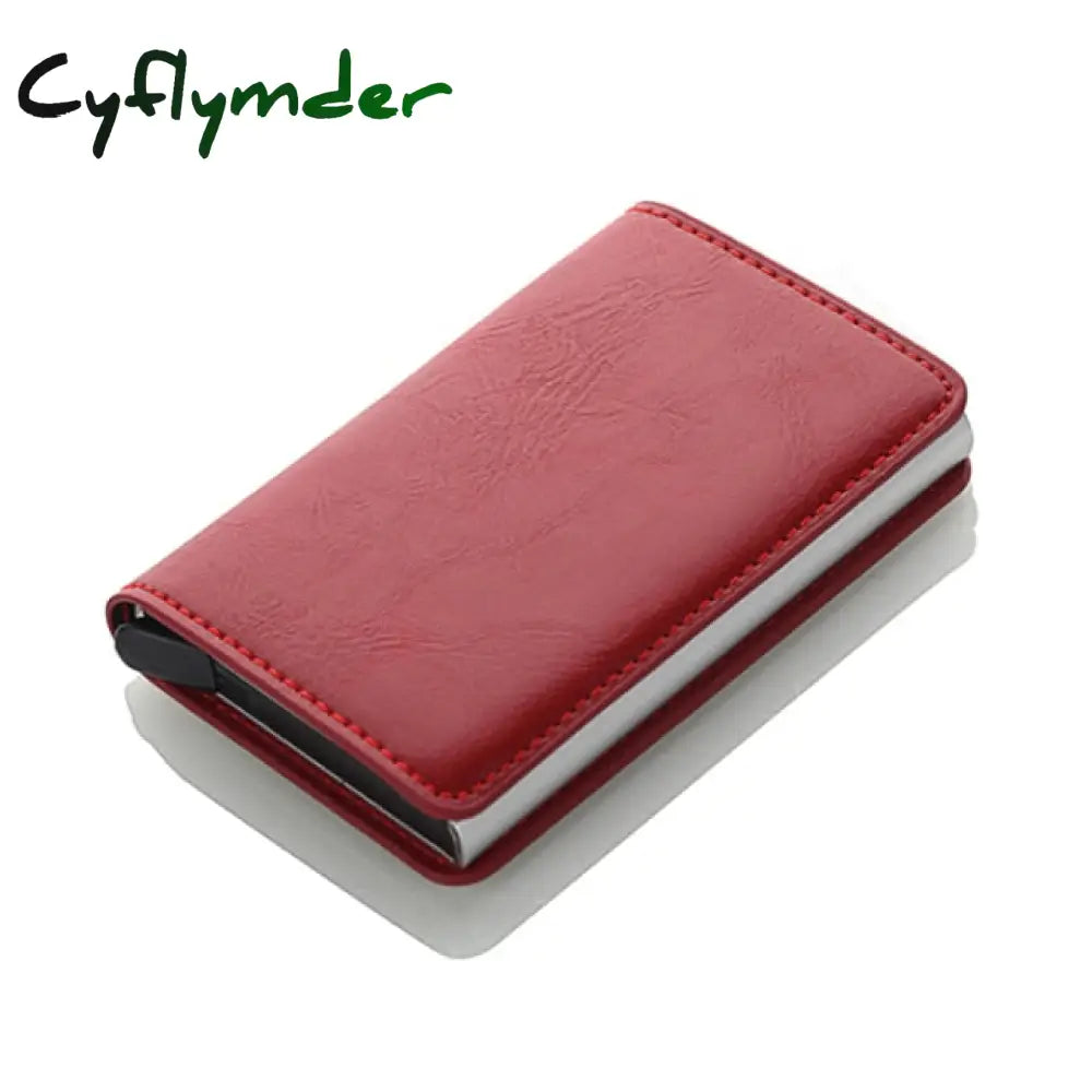 Cyflymder Antitheft Rfid Blocking Wallet Metal Credit Card Holder Automatic Elastic Vintage