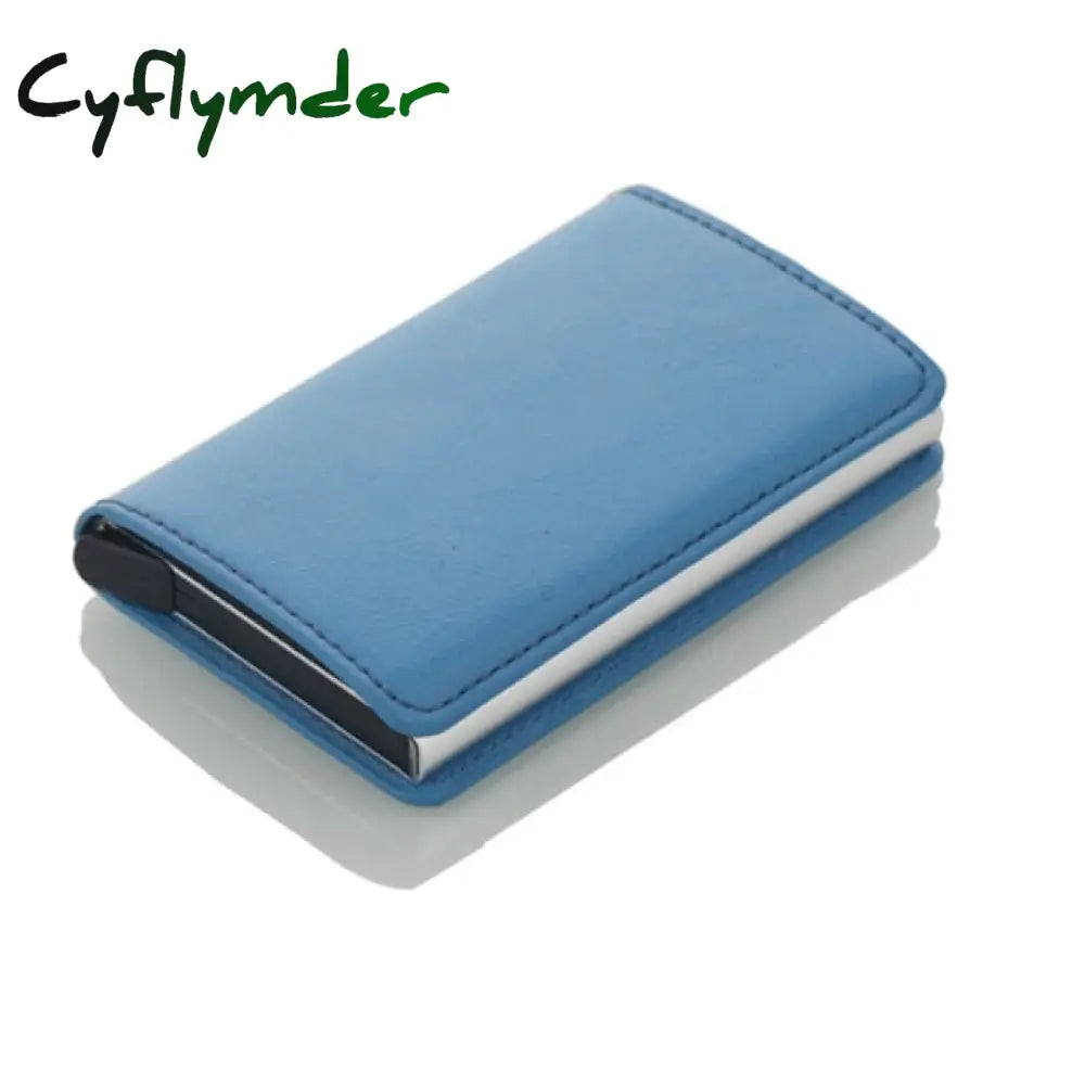 Cyflymder Antitheft Rfid Blocking Wallet Metal Credit Card Holder Automatic Elastic Vintage