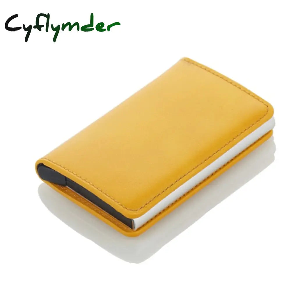 Cyflymder Antitheft Rfid Blocking Wallet Metal Credit Card Holder Automatic Elastic Vintage