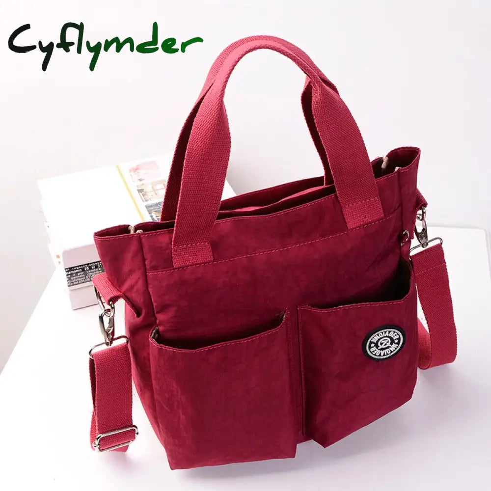 Cyflymder Arrive Fashion Casual Waterproof Nylon Shoulder Messenger Bag #6371 Wine Red / (20Cm<Max