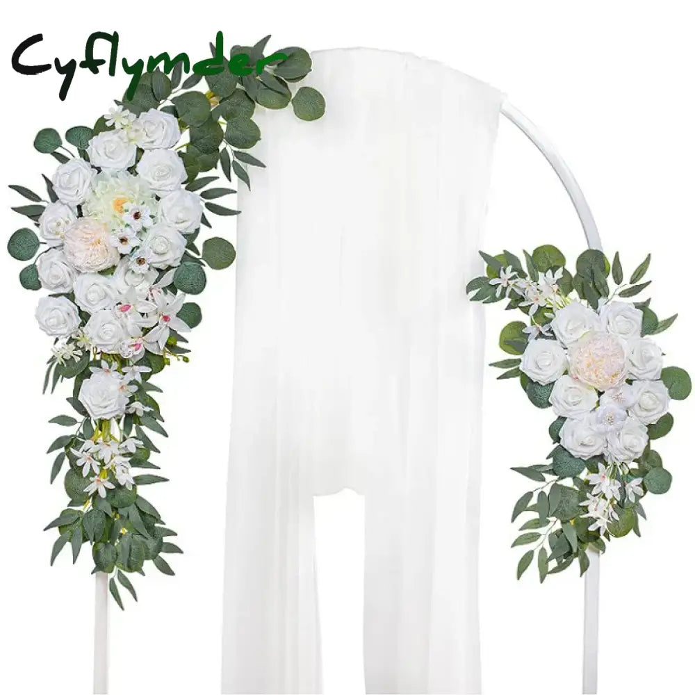 Cyflymder Artificial Flower Wedding Arch Door Frieze Decoration Bohemian Large Flower Pendant Wedding Ceremony