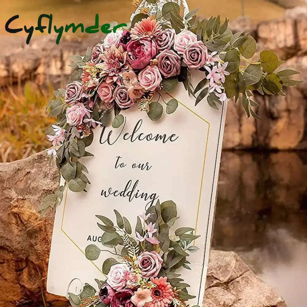 Cyflymder Artificial Flower Wedding Arch Door Frieze Decoration Bohemian Large Flower Pendant Wedding Ceremony