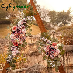 Cyflymder Artificial Flower Wedding Arch Door Frieze Decoration Bohemian Large Flower Pendant Wedding Ceremony