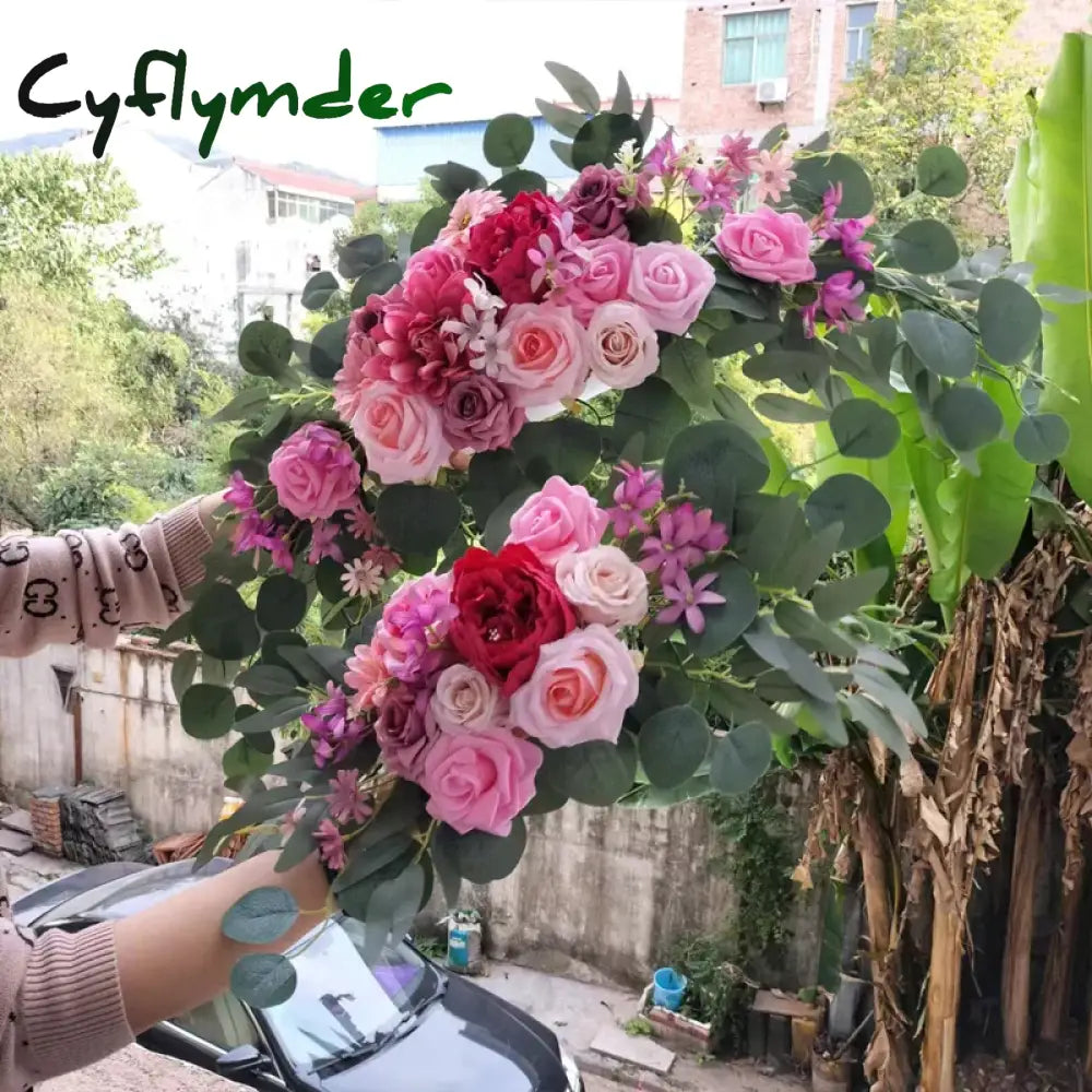 Cyflymder Artificial Flower Wedding Arch Door Frieze Decoration Bohemian Large Flower Pendant Wedding Ceremony