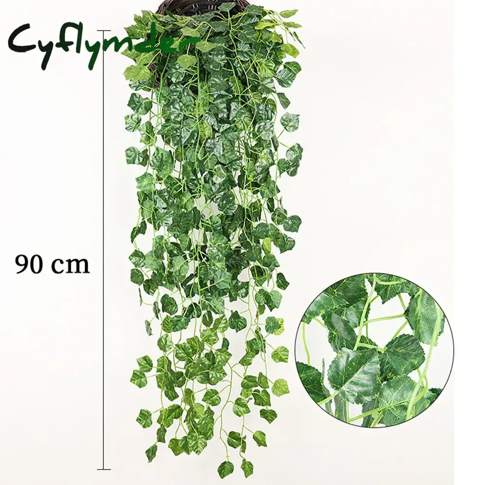 Cyflymder Artificial Plants Vines Wall Hanging Simulation Creeper Wall Hanging Indoor Green Plant Wall Decoration Fake