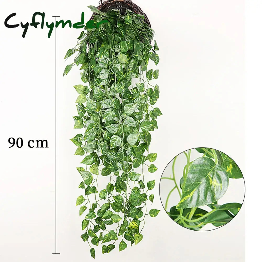 Cyflymder Artificial Plants Vines Wall Hanging Simulation Creeper Wall Hanging Indoor Green Plant Wall Decoration Fake