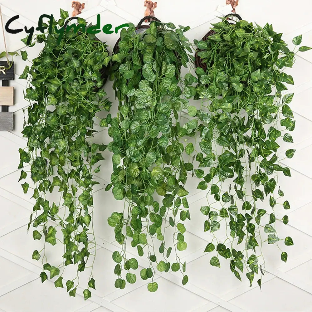 Cyflymder Artificial Plants Vines Wall Hanging Simulation Creeper Wall Hanging Indoor Green Plant Wall Decoration Fake