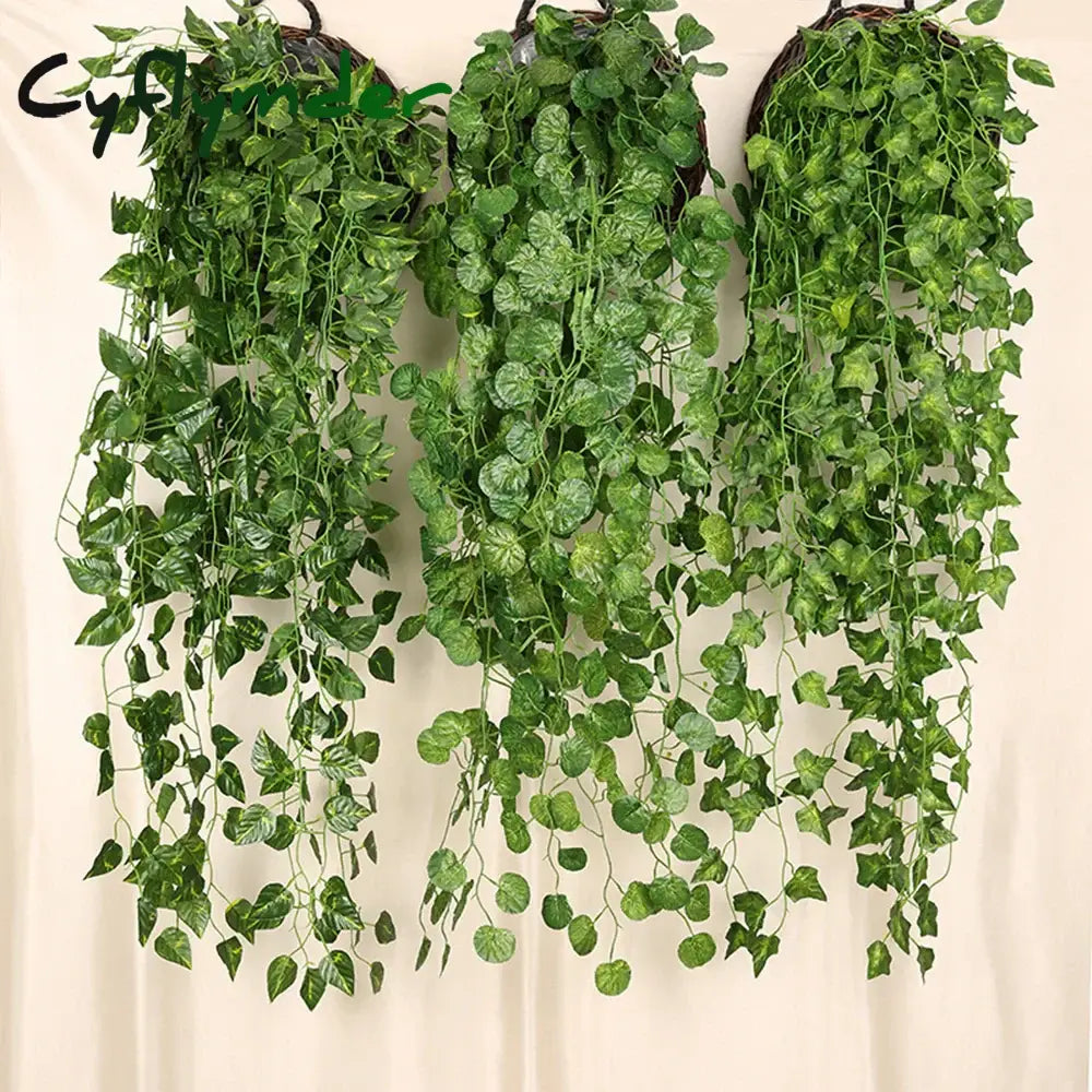 Cyflymder Artificial Plants Vines Wall Hanging Simulation Creeper Wall Hanging Indoor Green Plant Wall Decoration Fake