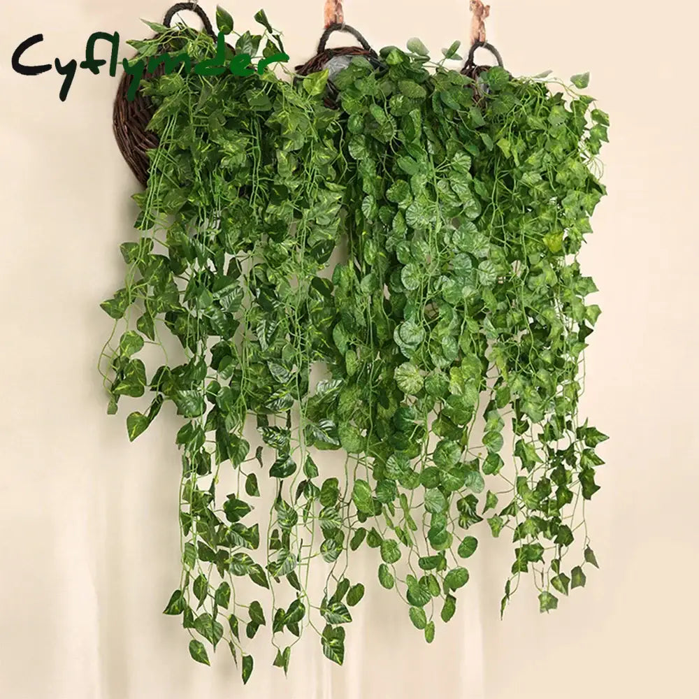 Cyflymder Artificial Plants Vines Wall Hanging Simulation Creeper Wall Hanging Indoor Green Plant Wall Decoration Fake