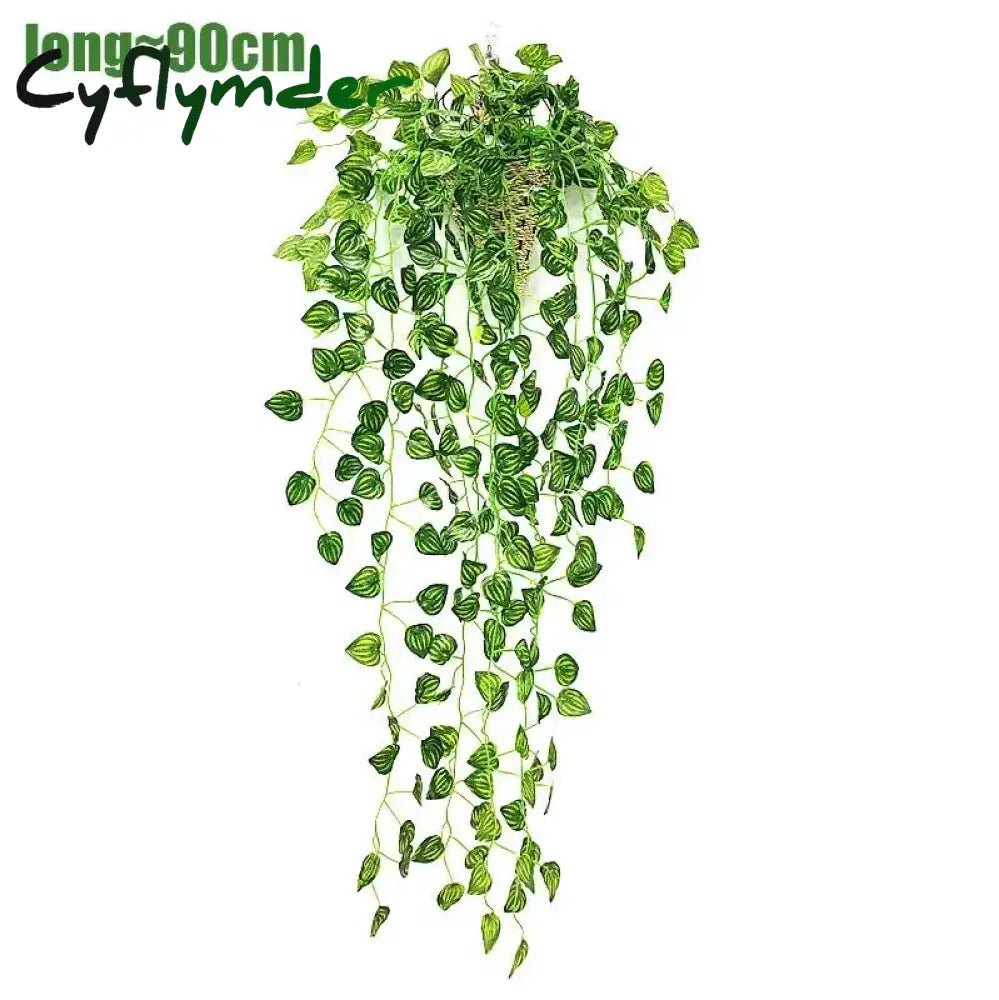 Cyflymder Artificial Plants Vines Wall Hanging Simulation Creeper Wall Hanging Indoor Green Plant Wall Decoration Fake