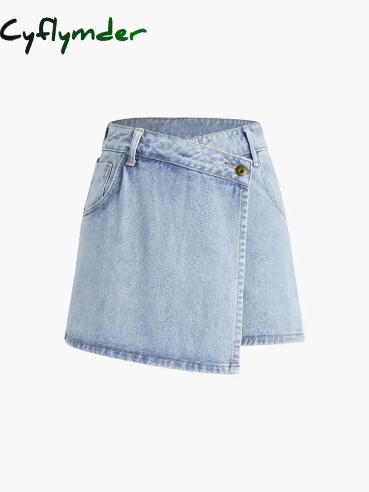 Cyflymder- Asymmetric Layered Denim Shorts