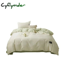 Cyflymder Aternal and Infant Grade Pure Cotton Four Piece Set Solid Color All Cotton Student Three Piece Set Quilt