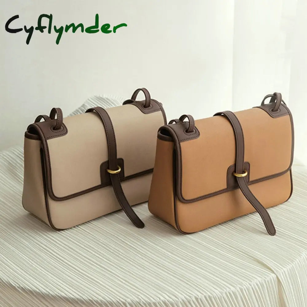 Cyflymder Autumn And Winter Leather One Shoulder Bag For Women Retro Ladies Crossbody Satchels