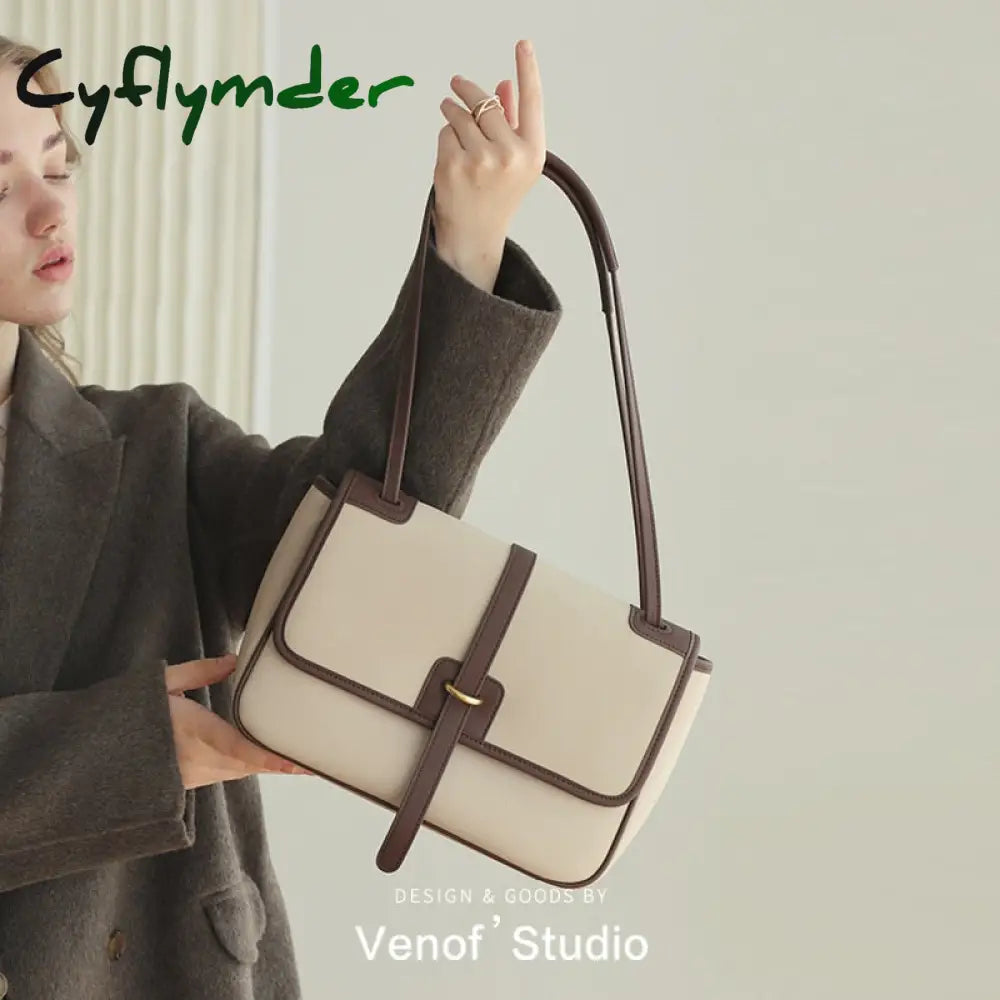 Cyflymder Autumn And Winter Leather One Shoulder Bag For Women Retro Ladies Crossbody Satchels