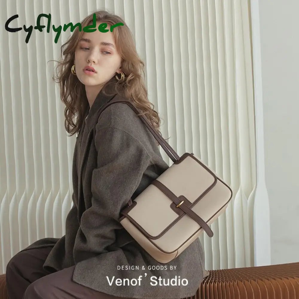 Cyflymder Autumn And Winter Leather One Shoulder Bag For Women Retro Ladies Crossbody Satchels