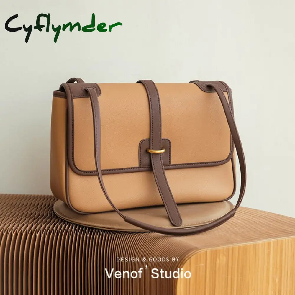 Cyflymder Autumn And Winter Leather One Shoulder Bag For Women Retro Ladies Crossbody Satchels