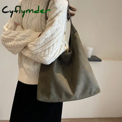 Cyflymder Autumn And Winter Vintage Women’s Bag Large Capacity Suede Shoulder Solid Color Simple