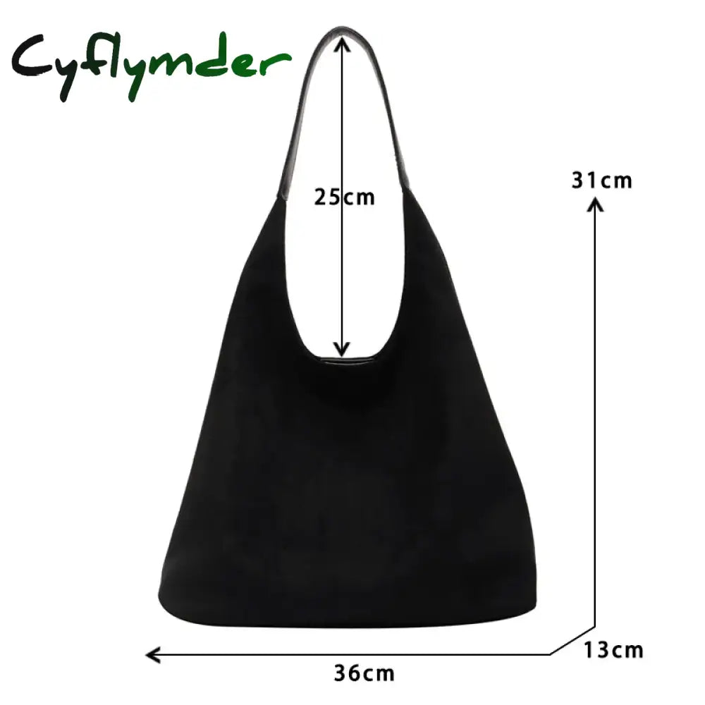 Cyflymder Autumn And Winter Vintage Women’s Bag Large Capacity Suede Shoulder Solid Color Simple