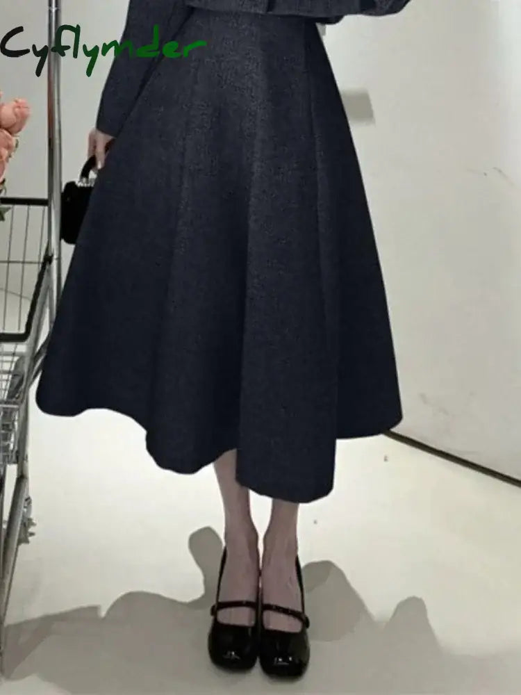 Cyflymder Autumn Vintage Elegant 2 Piece Dress Set Women Korean Fashion Casual Party Suits Female Chic Long Sleeve Tops