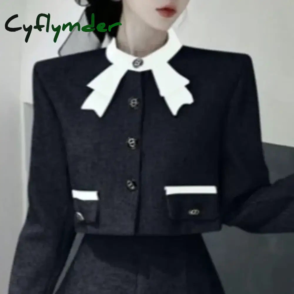 Cyflymder Autumn Vintage Elegant 2 Piece Dress Set Women Korean Fashion Casual Party Suits Female Chic Long Sleeve Tops