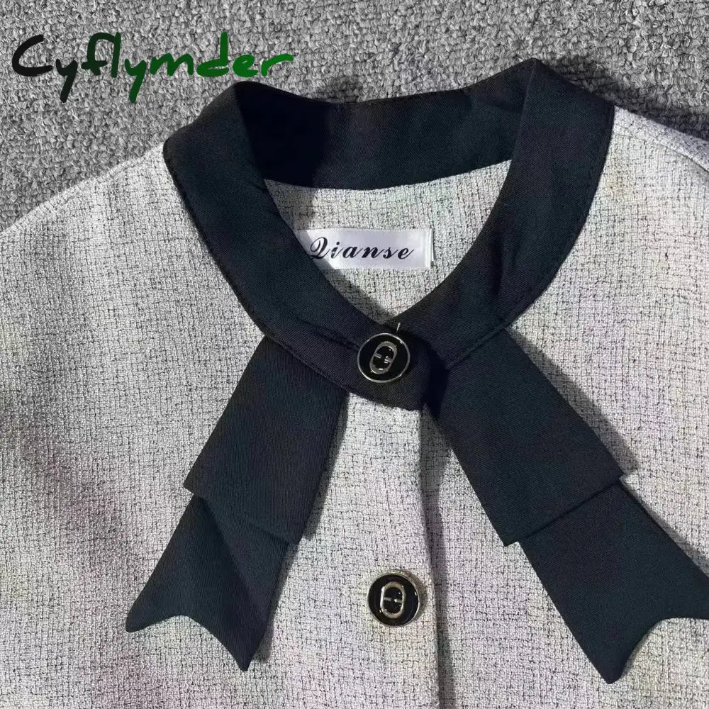 Cyflymder Autumn Vintage Elegant 2 Piece Dress Set Women Korean Fashion Casual Party Suits Female Chic Long Sleeve Tops