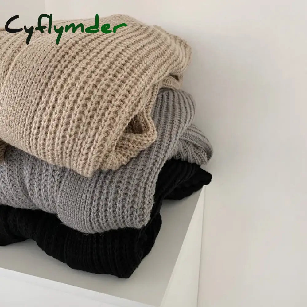 Cyflymder Autumn Winter Fashion Female Vintage Full Sleeve Loose Warm Knitwear Long Sweaters Cardigan Women Casual