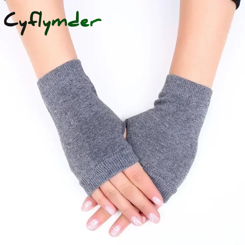 Cyflymder Autumn Winter Knitted Woolen Gloves Ins Fashion Y2K Men Women Half Finger Warm Five Pointed Star Fingerless