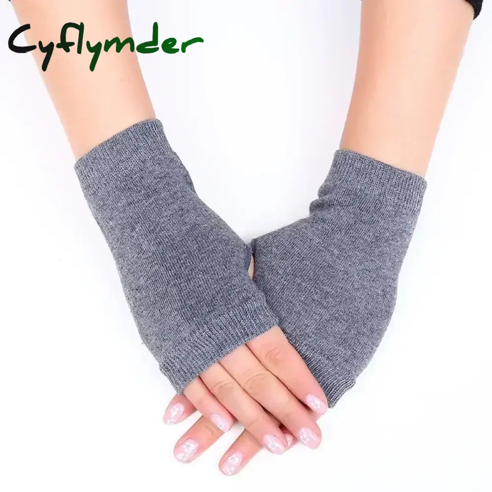 Cyflymder Autumn Winter Knitted Woolen Gloves Ins Fashion Y2K Men Women Half Finger Warm Five Pointed Star Fingerless