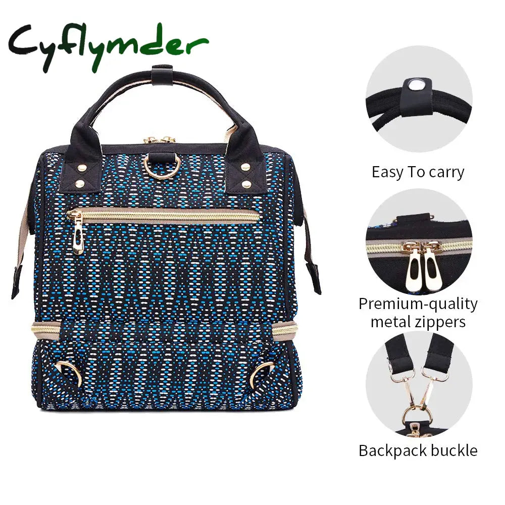 Cyflymder Baby Diaper Nappy Travel Tote Bag With Usb Mini Breast Pump Lunch Breastmilk Cooler