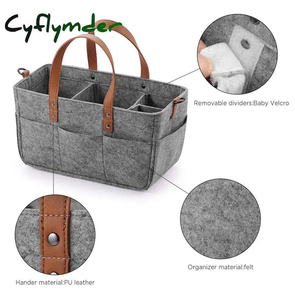 Cyflymder Baby Diaper Organizer Portable Holder Bag For Changing Table Car Newborn Caddy Nappy