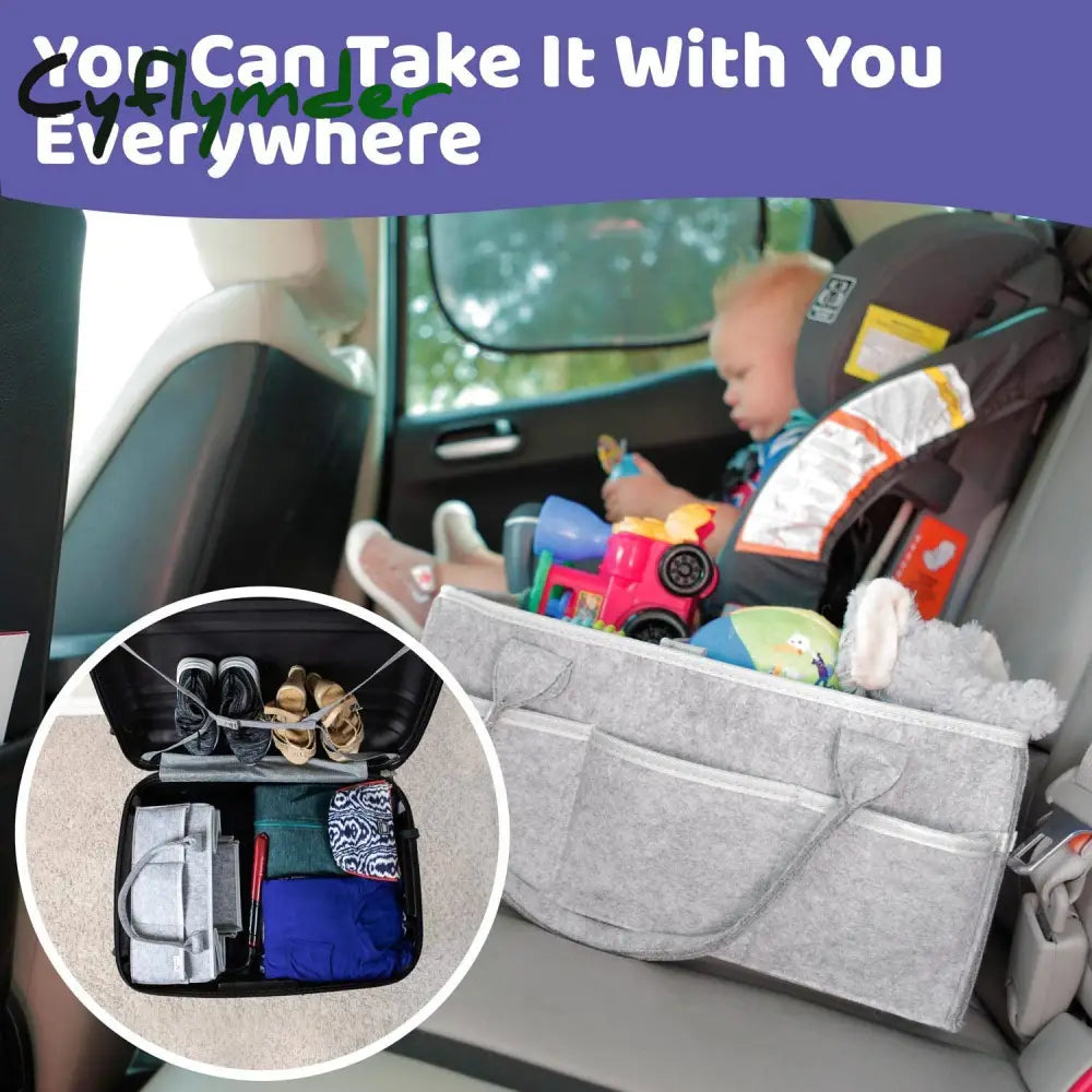 Cyflymder Baby Diaper Organizer Portable Holder Bag For Changing Table Car Newborn Caddy Nappy