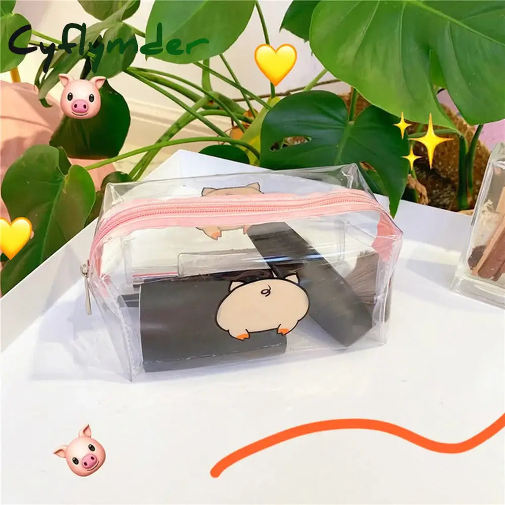 Cyflymder Back To School 1 Pc Transparent Pencil Case Korean Style Clear Box Colorful Cosmetic Bag