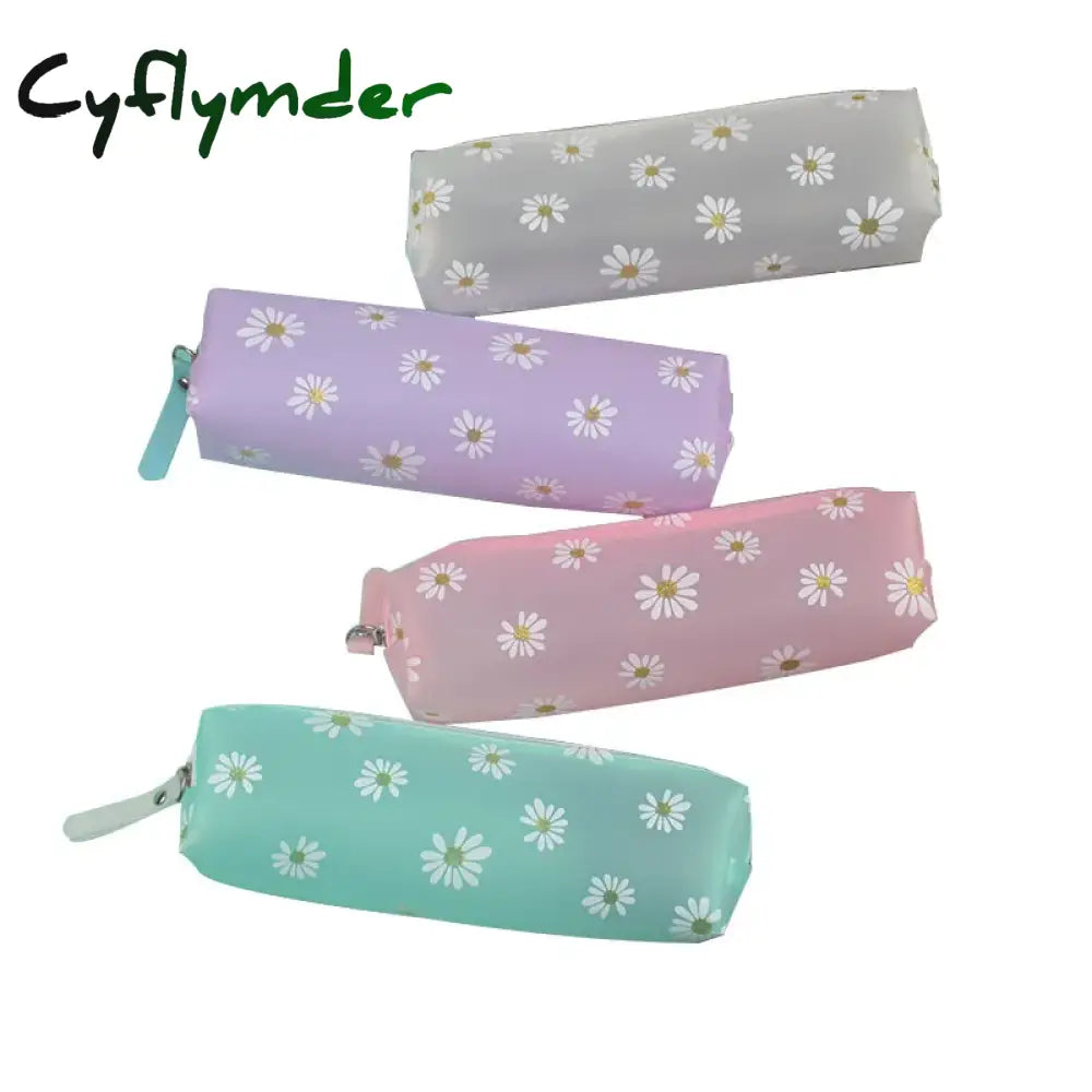 Cyflymder Back To School 1Pcs Kawaii Transparent Pencil Case Daisy Gift Estuches School Box