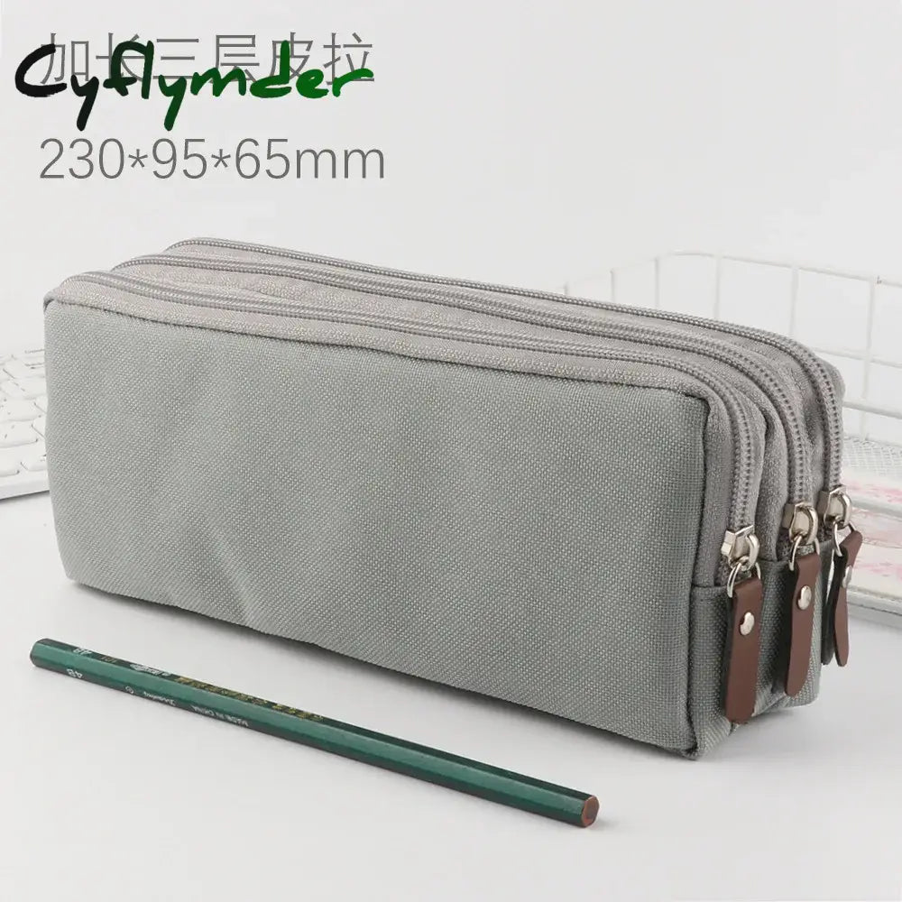 Cyflymder Back To School 3 Zippers Pencil Case School Supplies Trousse Scolaire Korean Stationery