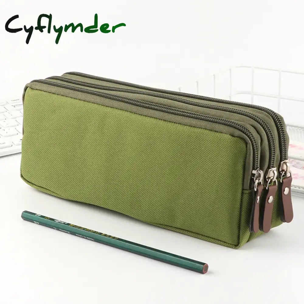 Cyflymder Back To School 3 Zippers Pencil Case School Supplies Trousse Scolaire Korean Stationery