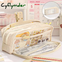 Cyflymder Back To School 5-Layer Transparent Pencil Pouch With Large Capacity And Lightweight