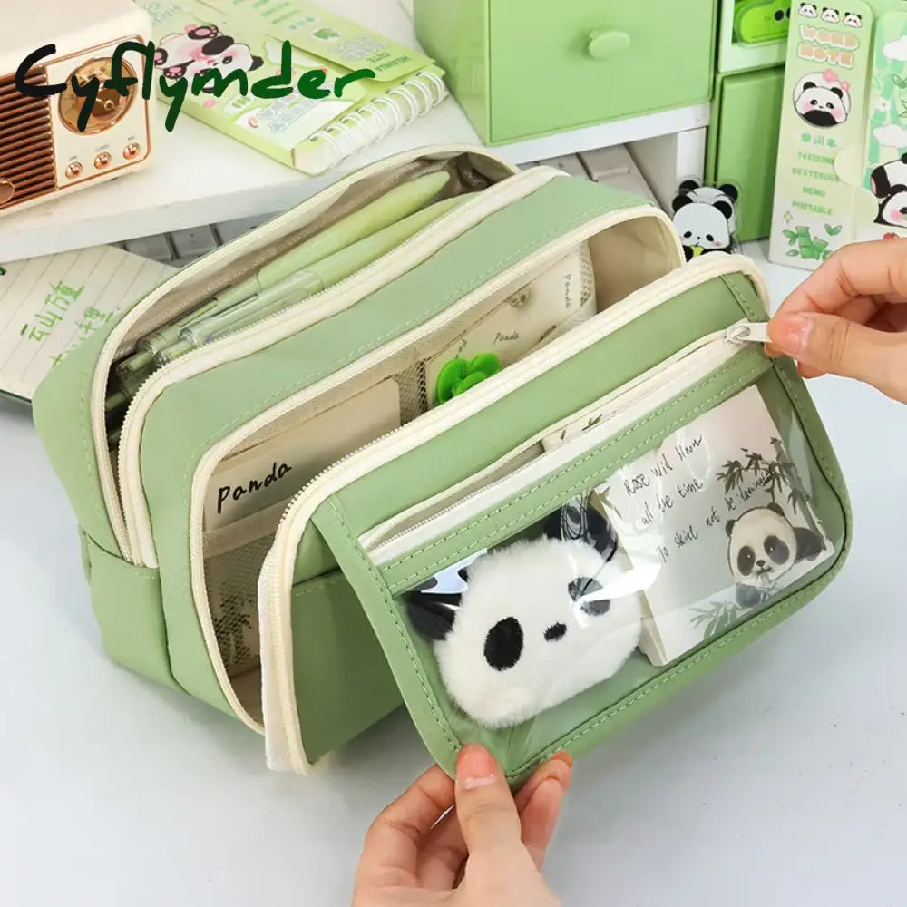 Cyflymder Back To School 9 Layers Pencil Case Trousse Pouch Transparent Piornik Large Capacity