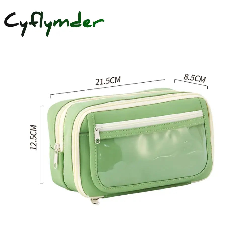 Cyflymder Back To School 9 Layers Pencil Case Trousse Pouch Transparent Piornik Large Capacity
