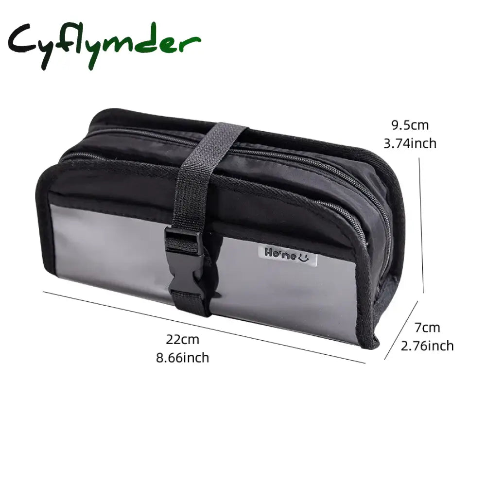 Cyflymder Back To School Black & White Pencil Bag Pen Case Transparent Front Belt Buckle Multi