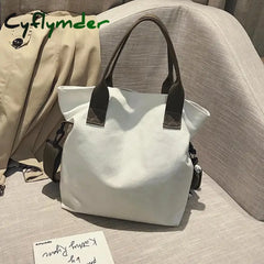 Cyflymder Back To School Canvas Bags For Women Handbag Shoulder Bag Large Capacity Solid Color